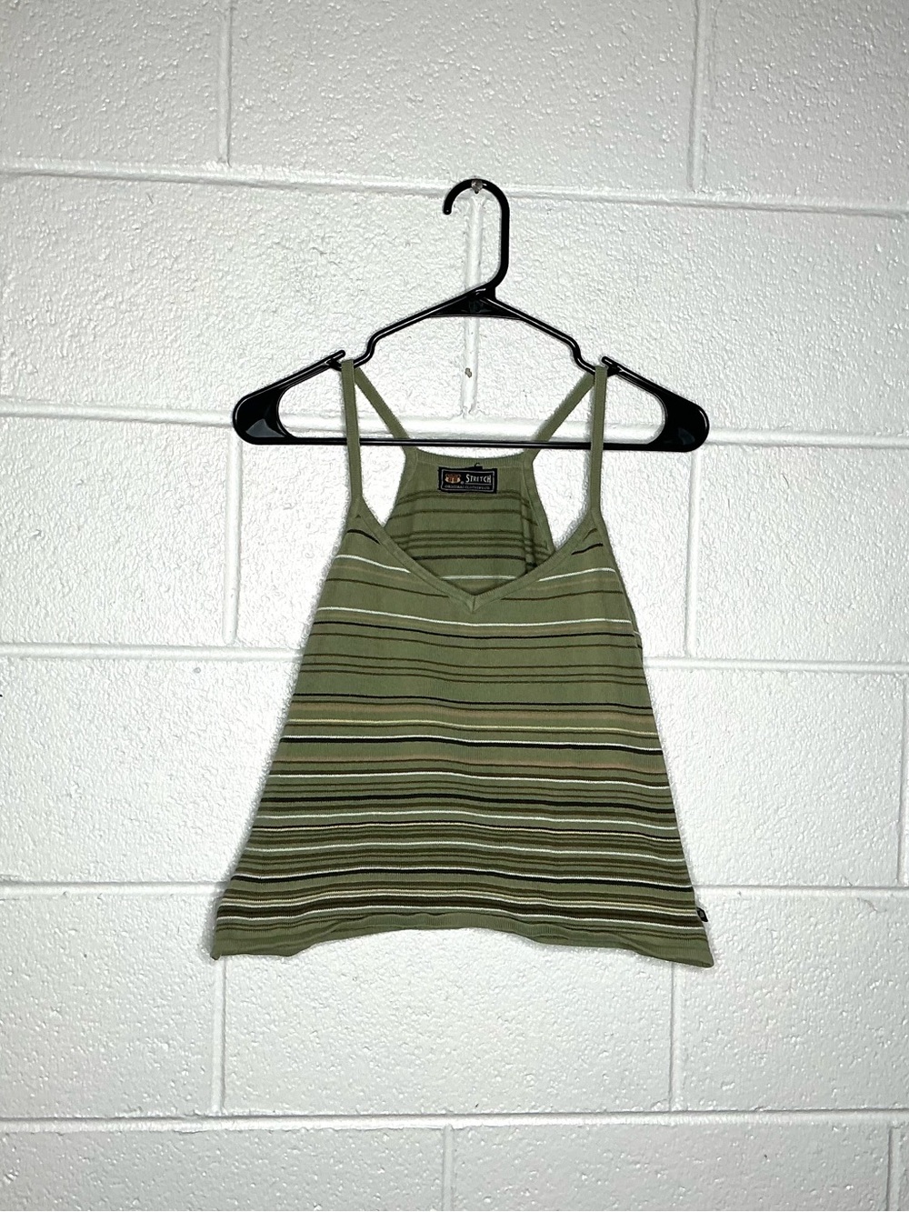 < Vintage 90’s Route66 Green Striped Tank Top >